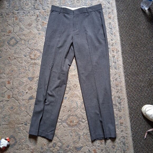 Womens Chaps Sz 14 Huskey Pants Khaki Gray Dress Pants Plain Front Formal Work - Picture 6 of 9